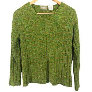 Vtg Liz Claiborne Lizwear Women's Knit Pullover Sweater Medium Green Confetti
